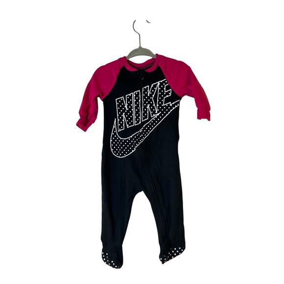 NIKE Girl’s Raglan Zip Sleep n Play One Piece / Size: 6 Months - Picture 1 of 6